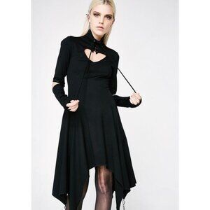 Dolls Kill Gothic Heart Asymmetrical Dress/Punk Rave Dead Romance Dress
